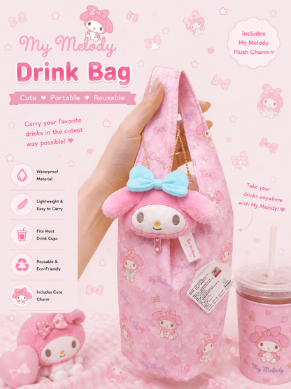 My Melody Drink Bag with Plush Charm